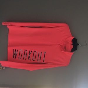 Never worn neon pink running quarter zip